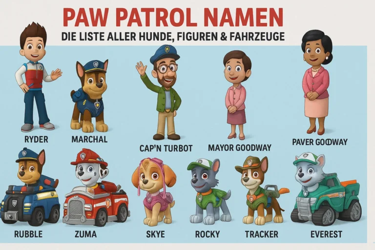 Paw Patrol Namen: Die Liste aller Hunde, Figuren Fahrzeuge