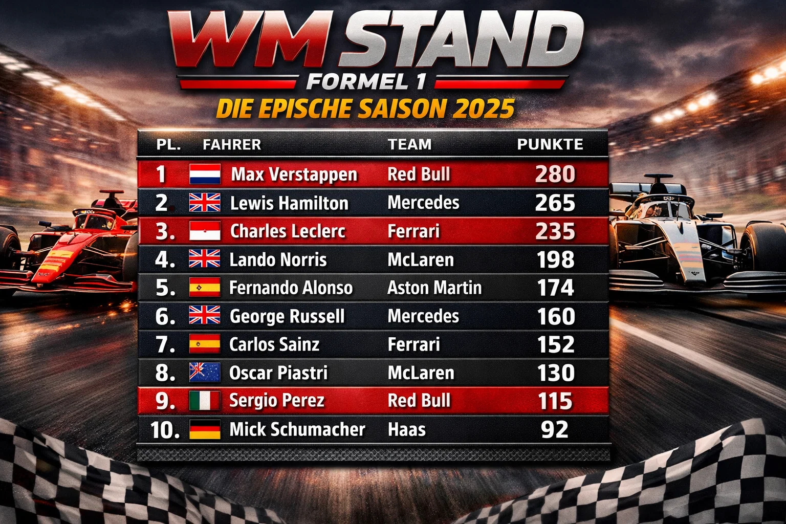 WM Stand Formel 1